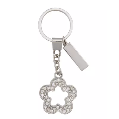 Metal keychain with crystals