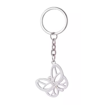Metal keychain with crystals