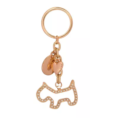 Metal keychain with crystals