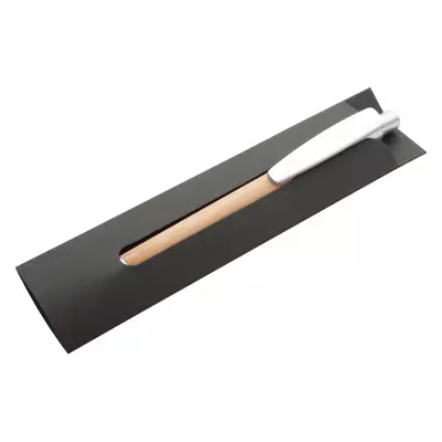 Bamboo ball pen in a black pouch - Ethic