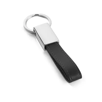 Keychain of leather and metal