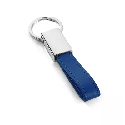 Keychain of leather and metal
