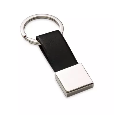 Keychain with square metal tile
