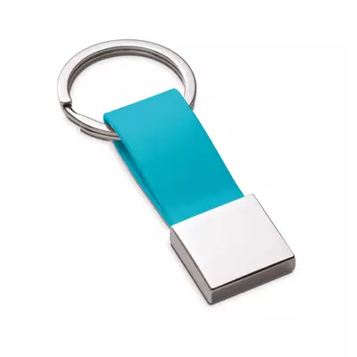 Keychain with square metal tile