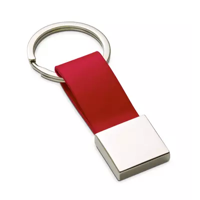 Keychain with square metal tile