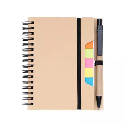 Eco notebook with ruler, indexes and pen