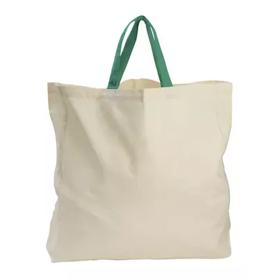 Cotton bag with green handles