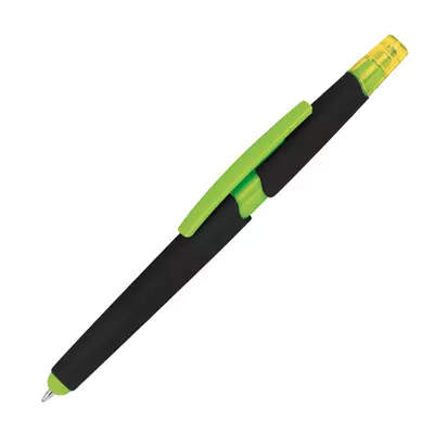 ballpen with highlighter and touch
