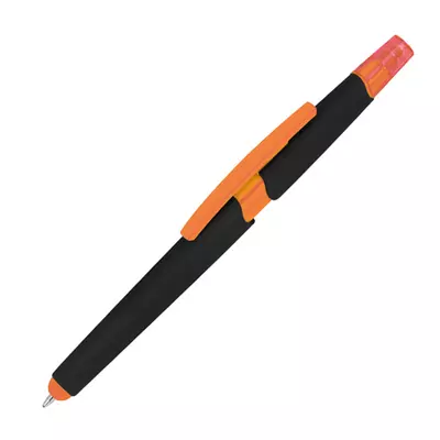 ballpen with highlighter and touch