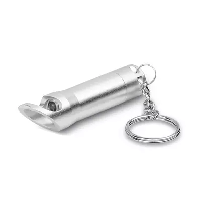 Flashlight, bottle opener and keyring