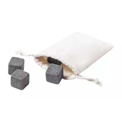 Stone ice cube set in cotton pouch