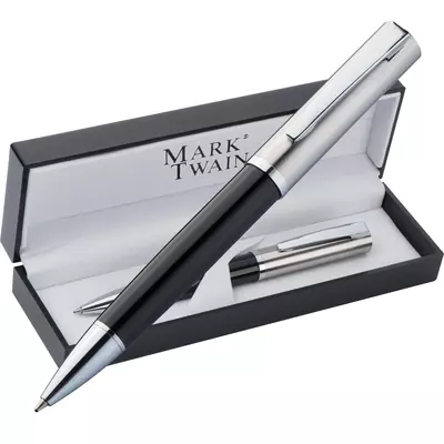 Metal ball pen Mark Twain in a box