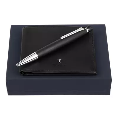 Set leather wallet and ball pen