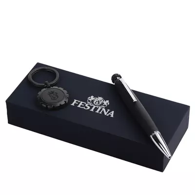 Set ball pen and key ring Chronobike Black