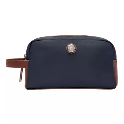 Козметичен несесер Button Navy & Brown
