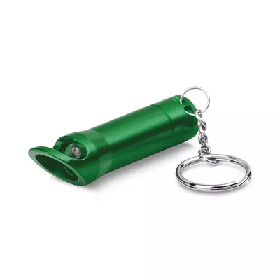 Flashlight, bottle opener and keyring