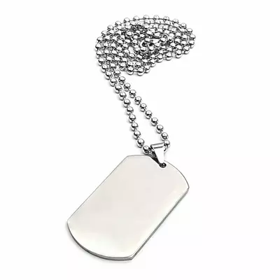 Metal chain with a plate