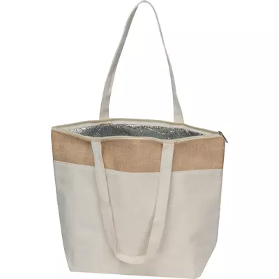 Cooler bag made of 200g cotton and laminated jute