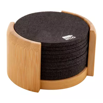 10 pcs felt coasters with bamboo stand