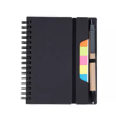 Eco notebook with ruler, indexes and pen