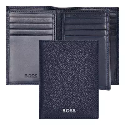 Card holder Trifold Classic Grained Navy