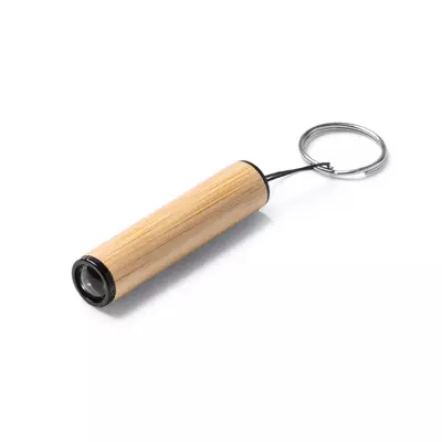 Keychain with bamboo flashlight