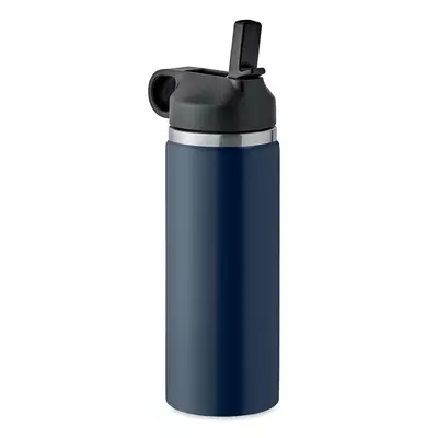 Thermos with integrated straw