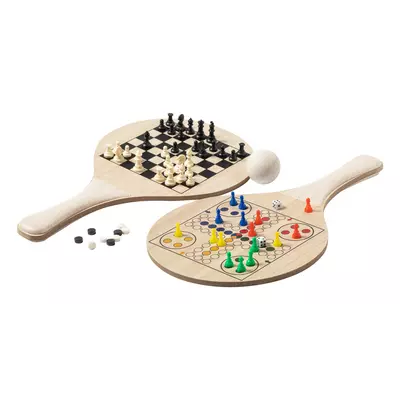 Плажен тенис с 3 игри в памучна торбичка