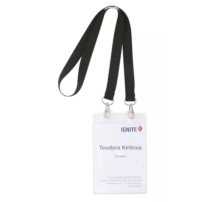 Връзка с две карабинки + калъф за бадж