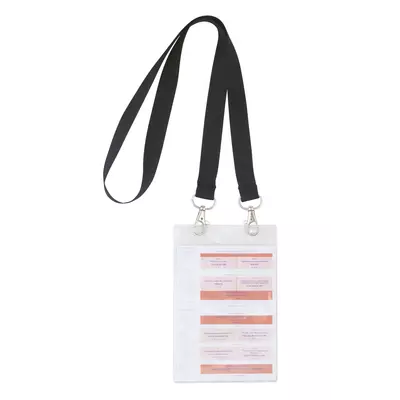 Връзка с две карабинки + калъф за бадж