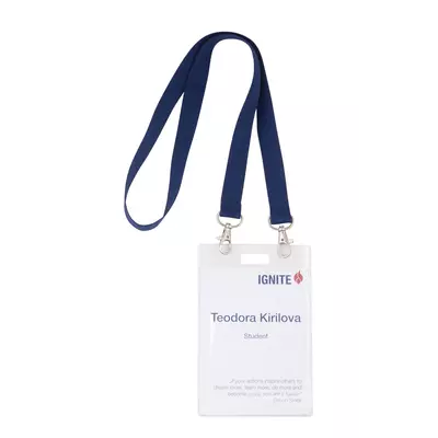 Връзка с две карабинки + калъф за бадж