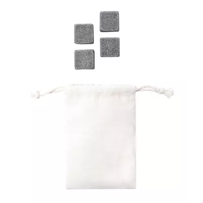 Stone ice cube set in cotton pouch