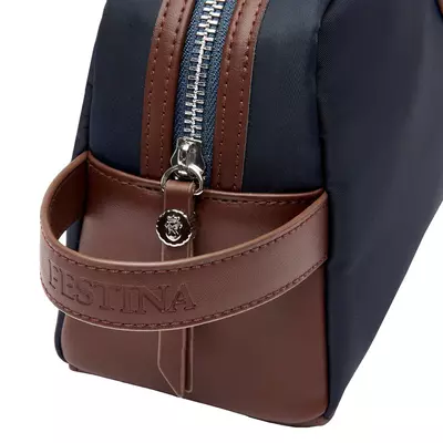 Dressing-case Button Navy & Brown