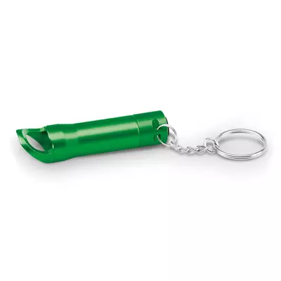 Flashlight, bottle opener and keyring