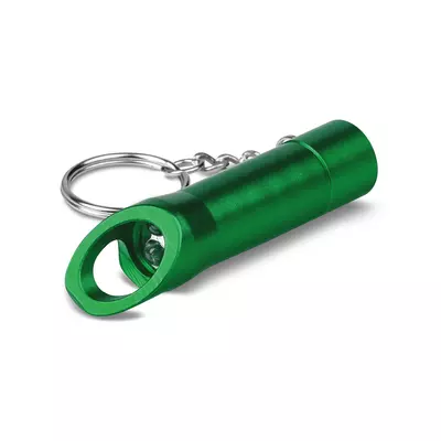 Flashlight, bottle opener and keyring