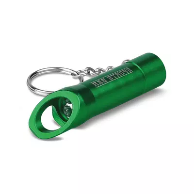 Flashlight, bottle opener and keyring