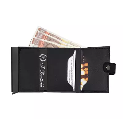 Кожено портмоне с плъзгач за карти