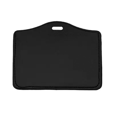 Horizontal leather badge case