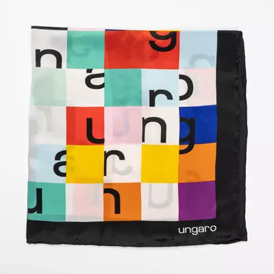 Копринен шал Ada Black/multi