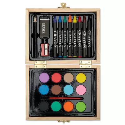 Mini artist's set in wooden box