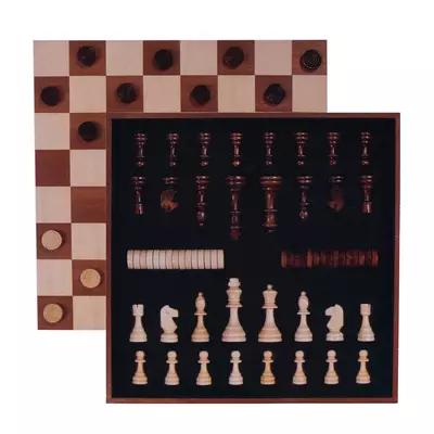 Luxury wooden chess and checkers