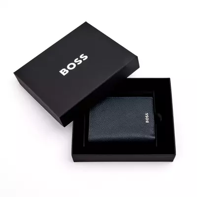 Вертикален портфейл за карти Trifold Classic Grained Navy