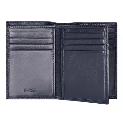 Вертикален портфейл за карти Trifold Classic Grained Navy