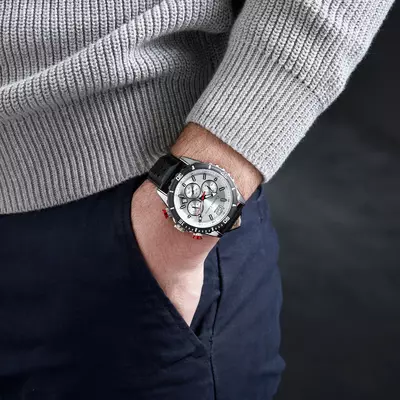 Ръчен часовник хронограф Sol Black & Chrome