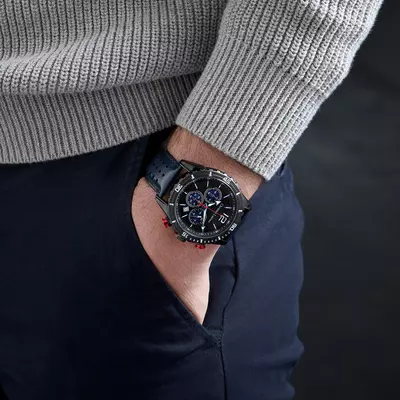 Ръчен часовник хронограф Sol Navy & Black