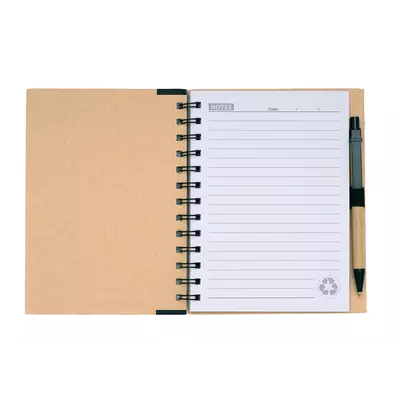 Еко бележник с твърди корици и химикалка