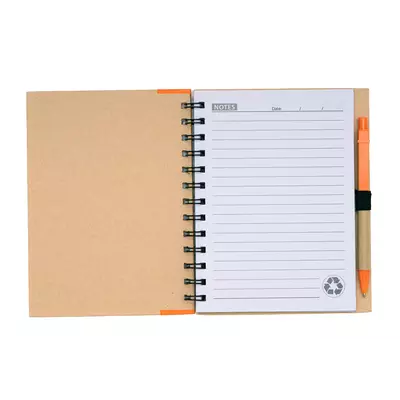 Еко бележник с твърди корици и химикалка