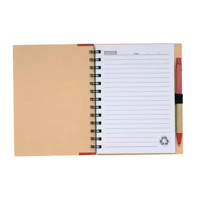 Еко бележник с твърди корици и химикалка