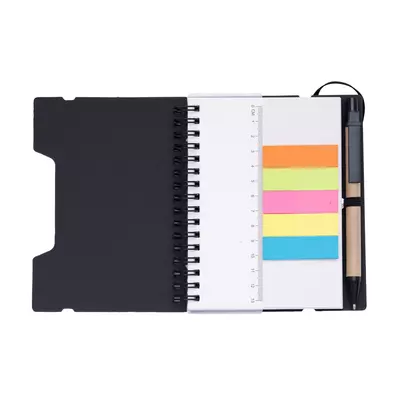 Еко бележник с линийка, индекси и химикалка