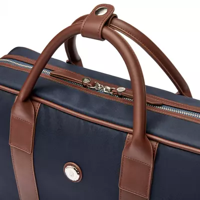 Document bag Button Navy & Brown